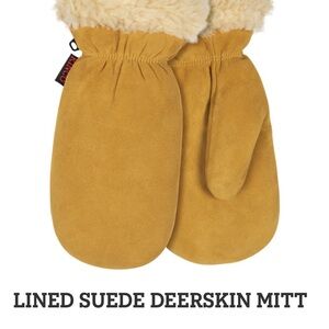 Kinko Kids DEERSKIN Suede Sheepskin Lined BRAND NEW UNISEX Mittens for Kids